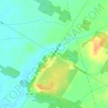 Staffaの地形図、標高、地勢