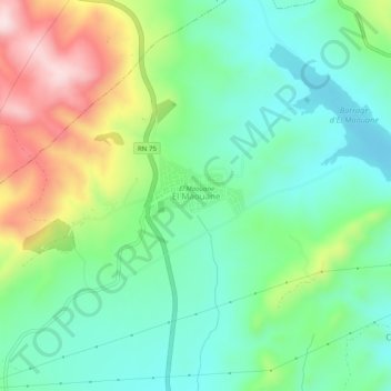 Mahouaneの地形図、標高、地勢