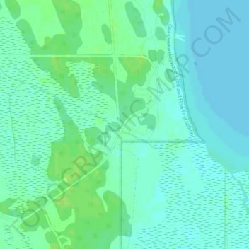 Comeauの地形図、標高、地勢