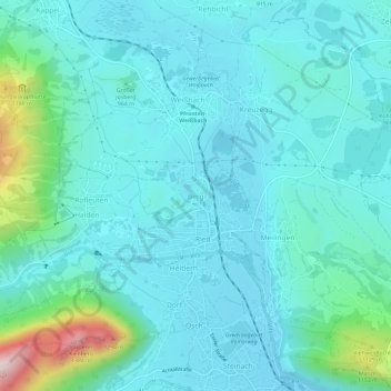 Bergの地形図、標高、地勢