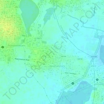 Vengaivasal Panchayat officeの地形図、標高、地勢