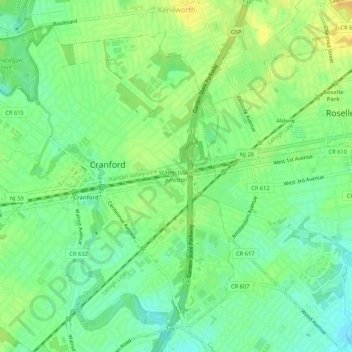 Staten Island Junctionの地形図、標高、地勢