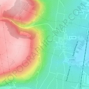 Les Gaudichotsの地形図、標高、地勢
