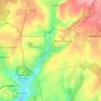 Rollezの地形図、標高、地勢