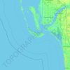 Sanibel Islandの地形図、標高、地勢
