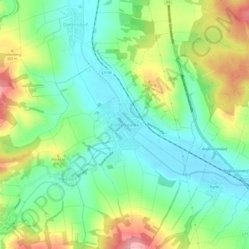 Breitenwaidaの地形図、標高、地勢