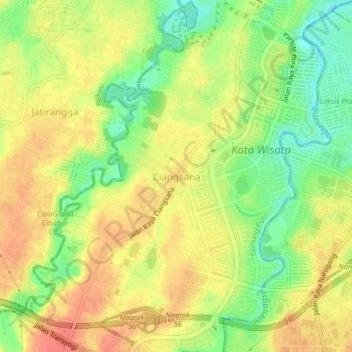 Ciangsanaの地形図、標高、地勢