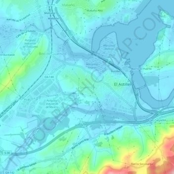Guarnizoの地形図、標高、地勢