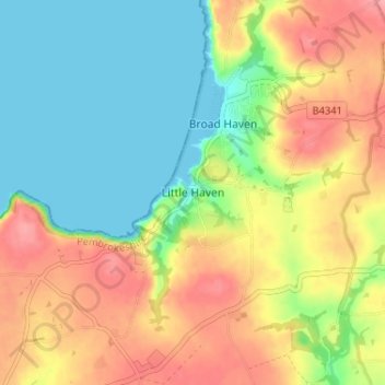 Little Havenの地形図、標高、地勢