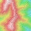 大籠岳の地形図、標高、地勢
