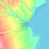 Mocímboa da Praiaの地形図、標高、地勢
