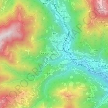 Murasseの地形図、標高、地勢