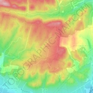 Celettesの地形図、標高、地勢