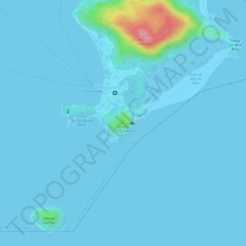 Morro das Encantadasの地形図、標高、地勢