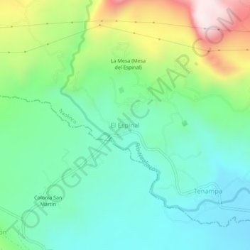 El Espinalの地形図、標高、地勢