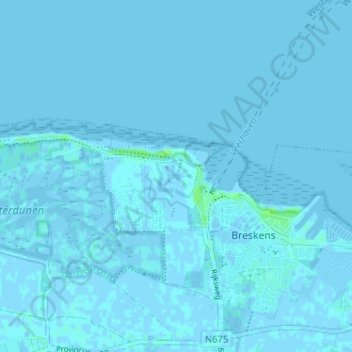 Scheldevesteの地形図、標高、地勢