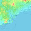 パナマ市の地形図、標高、地勢