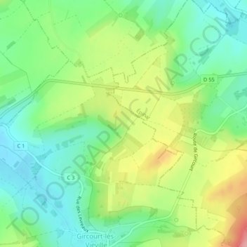 Le Rond Puisの地形図、標高、地勢