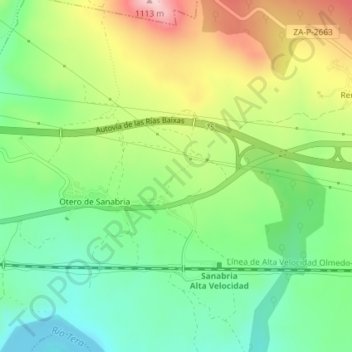 San Roqueの地形図、標高、地勢