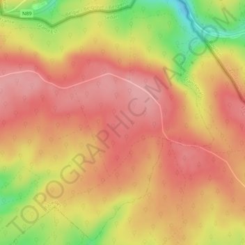 Le Bel Auneの地形図、標高、地勢