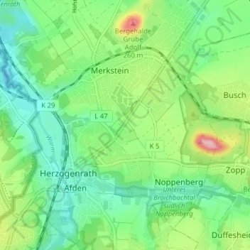 Ritzerfeldの地形図、標高、地勢
