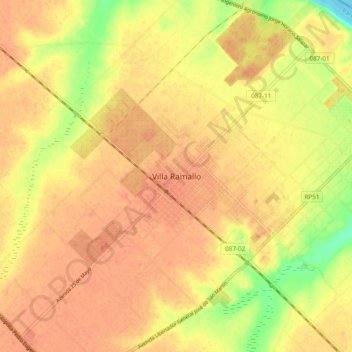 Villa Ramalloの地形図、標高、地勢