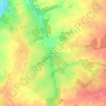 Fontmorandの地形図、標高、地勢