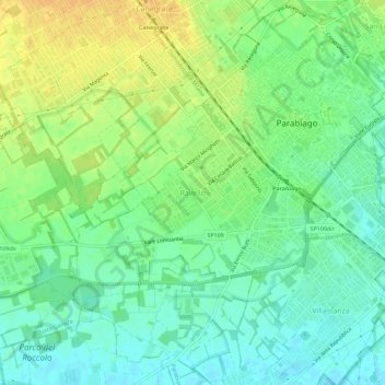 Ravelloの地形図、標高、地勢