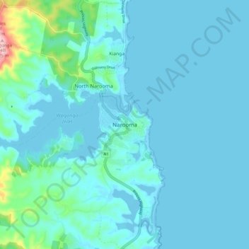 Naroomaの地形図、標高、地勢