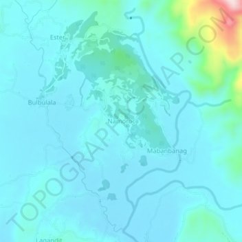 Namorocの地形図、標高、地勢