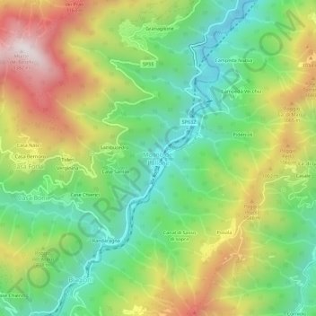 Molino del Palloneの地形図、標高、地勢