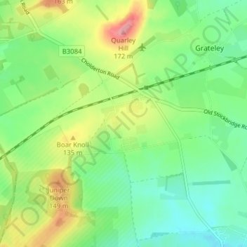 Palestineの地形図、標高、地勢