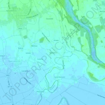 Sguazzoの地形図、標高、地勢