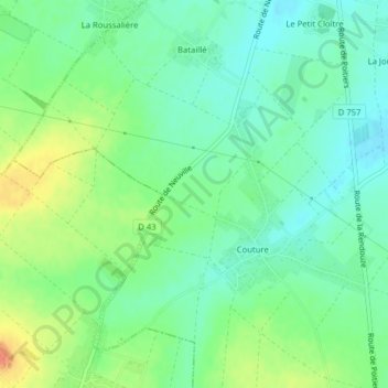 Le Guetの地形図、標高、地勢