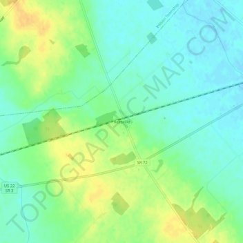 Reesvilleの地形図、標高、地勢