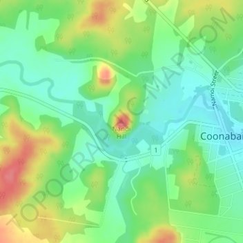 Nandi Hillの地形図、標高、地勢
