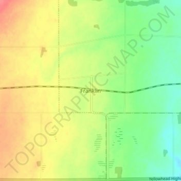 Franklinの地形図、標高、地勢