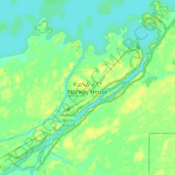 Norway Houseの地形図、標高、地勢