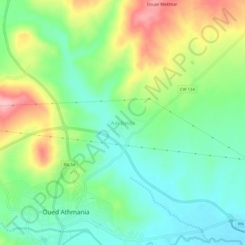 Aïn Beidaの地形図、標高、地勢
