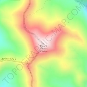 Mount Jingellicの地形図、標高、地勢