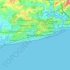 Bexhill-on-Seaの地形図、標高、地勢