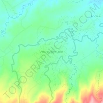 Andres Bonifacioの地形図、標高、地勢