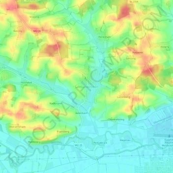 Salmanskirchenの地形図、標高、地勢