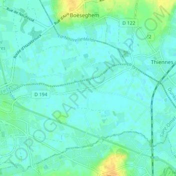 Pecqueurの地形図、標高、地勢