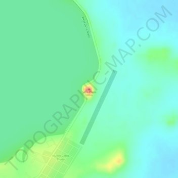 Cerro Prietoの地形図、標高、地勢