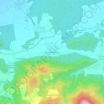 Jaunsteinの地形図、標高、地勢