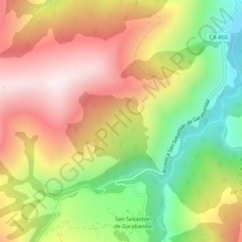 Garabandalの地形図、標高、地勢