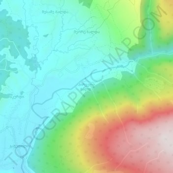 Pirveli Baldaの地形図、標高、地勢