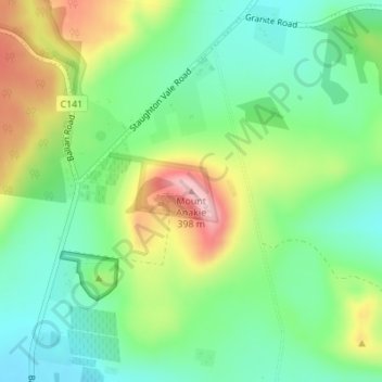 Mount Anakieの地形図、標高、地勢