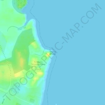 Langsat Capeの地形図、標高、地勢
